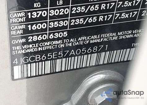 2007 Mercedes-Benz R 350 4Matic z USA, uszkodzony, nr VIN 4JGCB65E57A056871